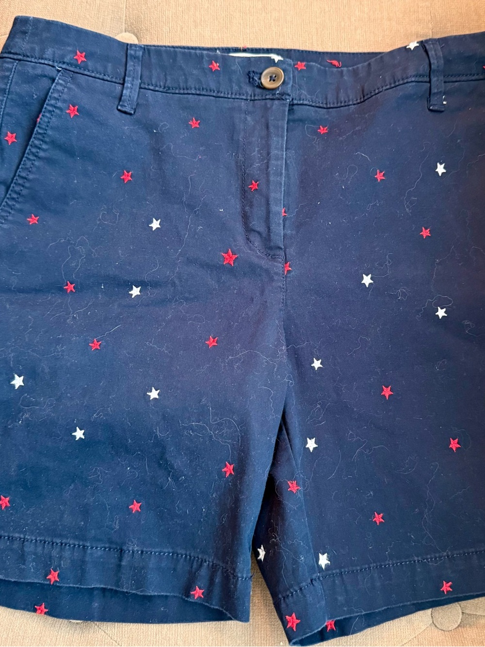 Talbots Navy Embroidered Star Cotton Shorts